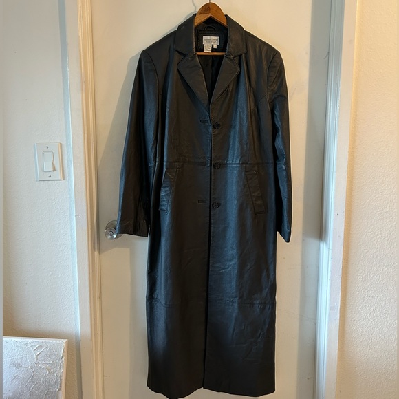 Newport News Jackets & Coats Vintage Newport News Leather Trench